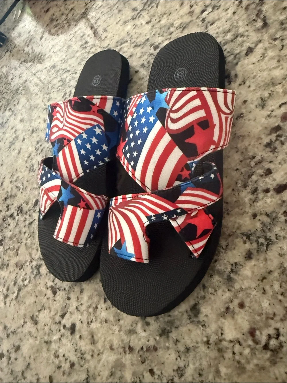 American Flag Slide Sandals - Red White Blue